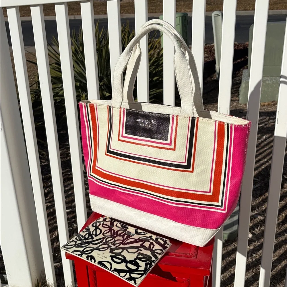 Kate Spade New York Coated Canvas NWT Tote and Zippered Pencil Case